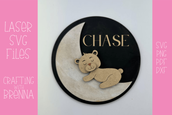 Letrero De Guarderia Con El Oso En La Luna Creativo Digital